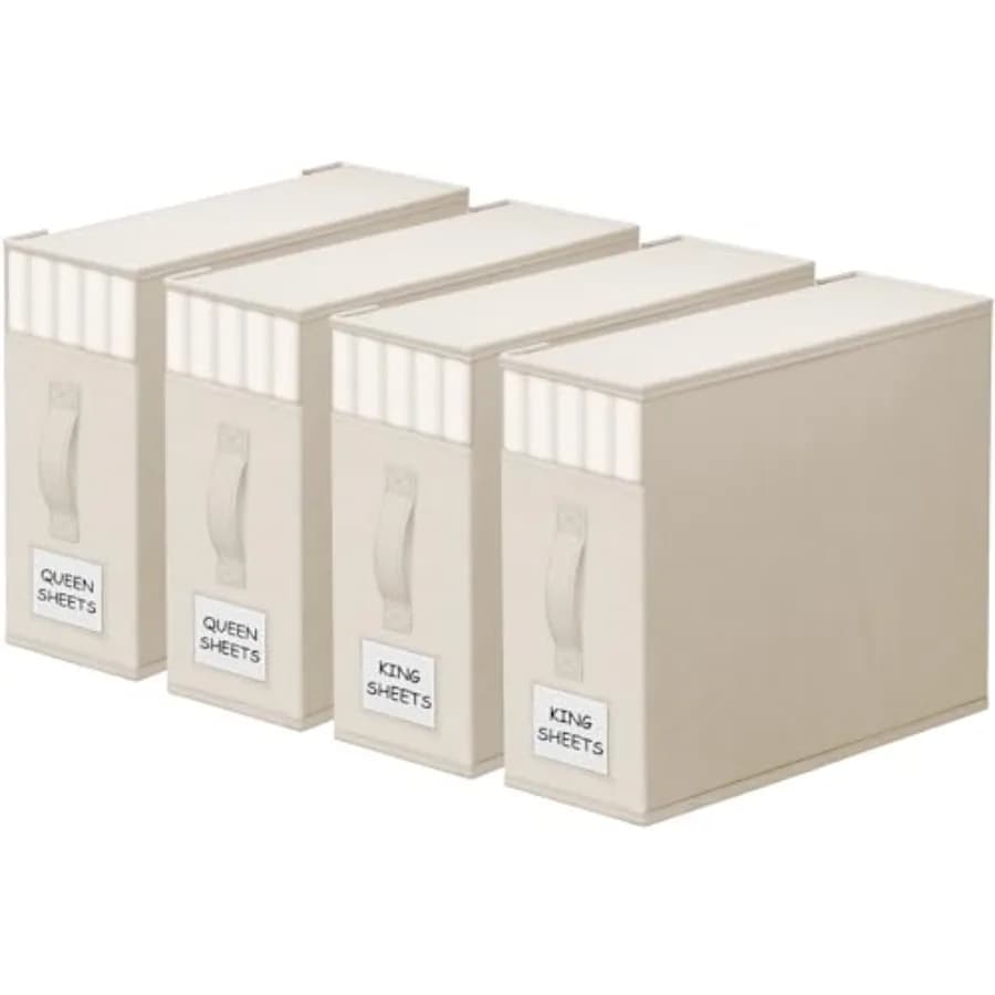 Organizers and Storage Containers, Folding Containers Robusti with Window and Label for Storage and Organization