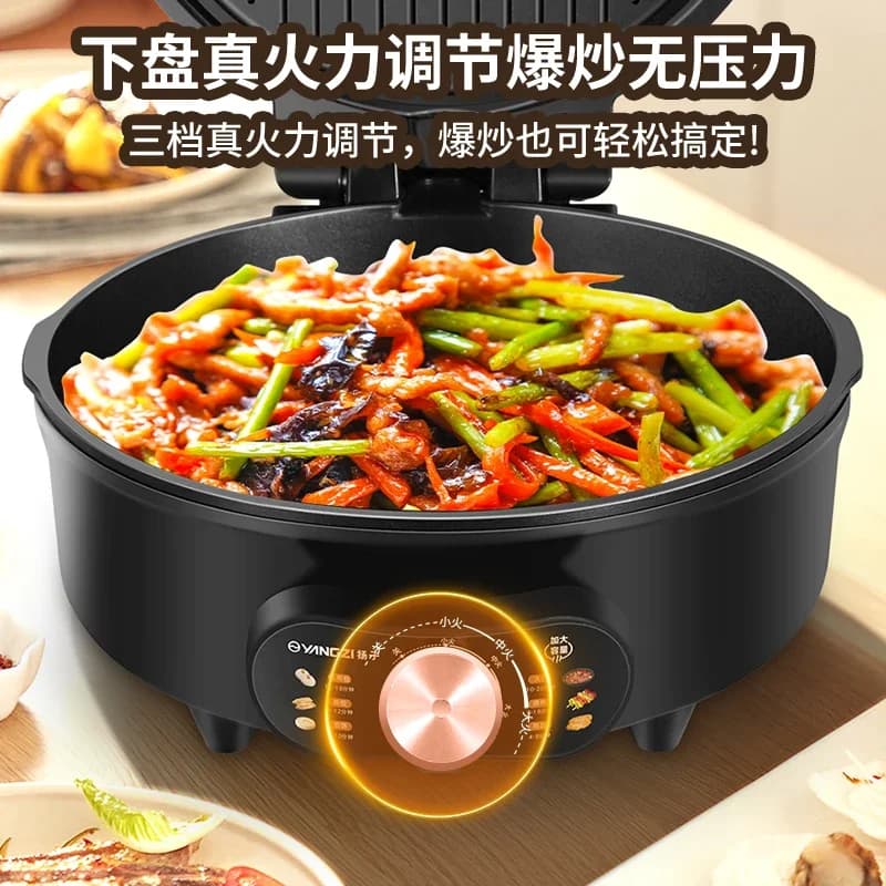 Electric baking tray for domestic use, double-sided heating, pan for enlarged pancakes, detachable and washable