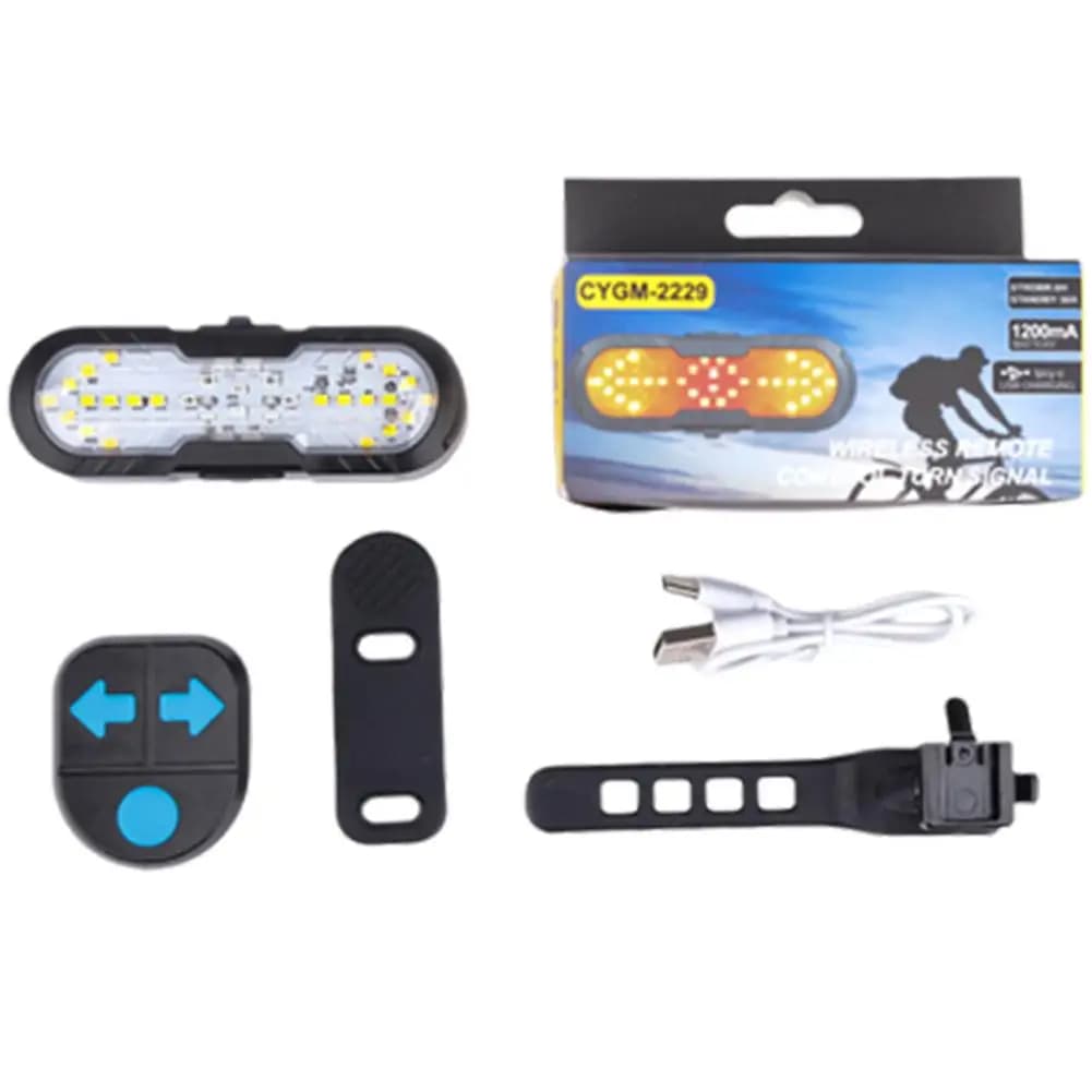 120 dB Clacson Bicycle Direction Indicators for Night Driving Safety, Wireless Remote Control, Bicycle Rear Light, USB Rechargeable Lamp