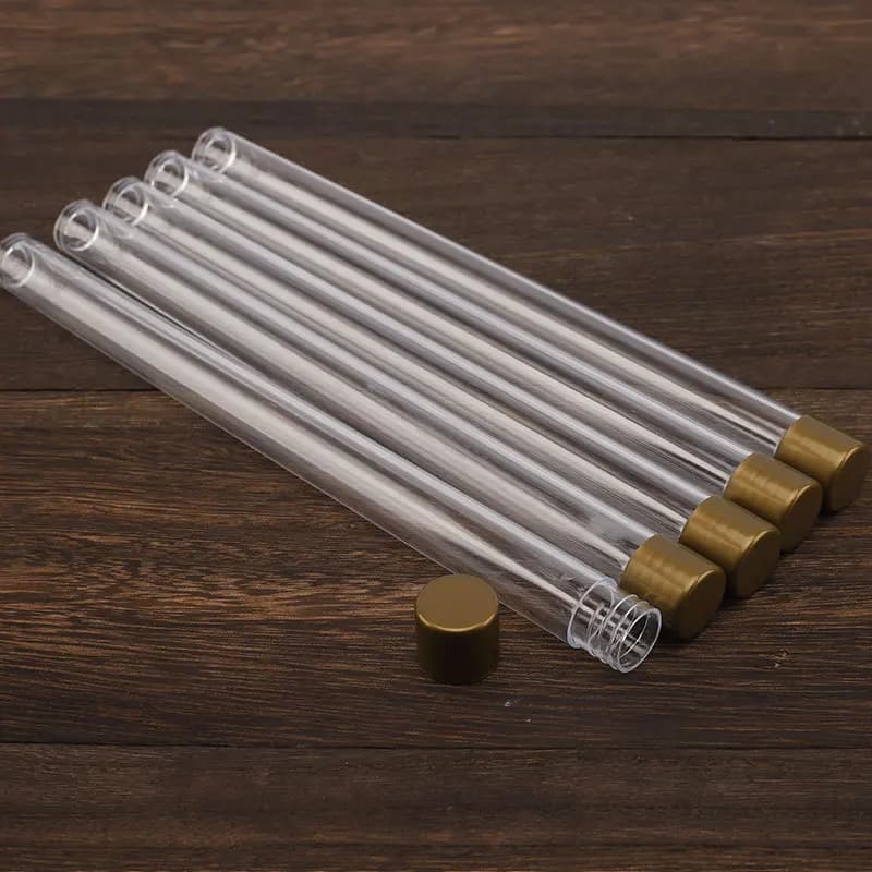 20pcs Clear Acrylic Incense Tube Storage Container with Screw Caps Incense Stick Holder Tube 8.46''(215mm) Long