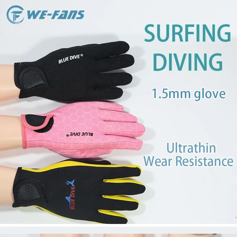1.5 mm neoprene sub gloves for winter swimming Adults Women Snorkeling Surf Water sports