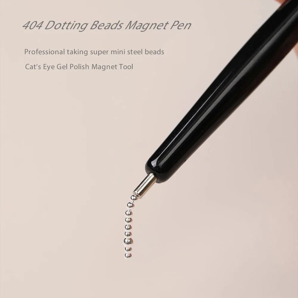 Penna magnetica con piccole perline di ferro facile da punteggiare Neo che prende lo strumento a sfera in acciaio Style Cat eye Gel Polish Magnetic Manicure Toolpen 404 unghie