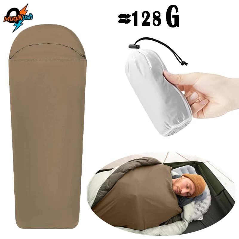 MuqiNush Ultralight Sleeping Bag Liner 128g Portable Travel Sheet Cotton Camping Sleep Sack for Hotels Hostels Outdoor Gear
