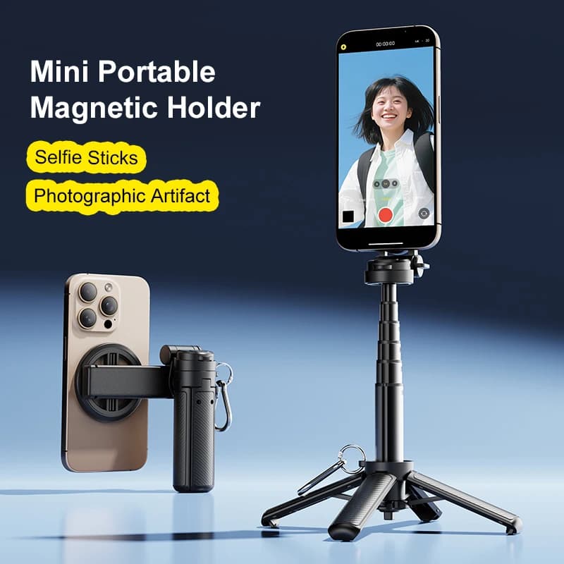 Nuovo supporto a quattro angoli per selfie stick tascabile di aggiornamento con supporto per telefono pieghevole remoto Bluetooth ricaricabile per iPhone Android