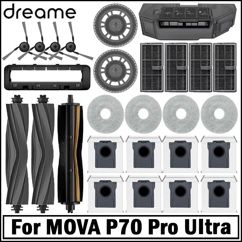 For MOVA P70 Pro Ultra Robot Vacuum Cleaner Accessories Main Side Brush Mop Cloth Hepa Filter Dust Bag Spare Parts