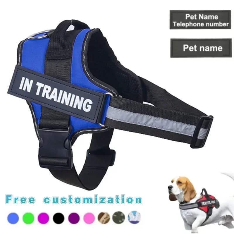 Dropshipping Pettorina per cani ID Patch personalizzata riflettente traspirante senza tirare Pettorina per animali domestici Gilet Addestramento Accessori per cani