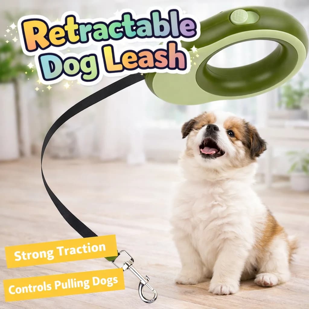 Guinzaglio automatico retrattile per cani con luce per le passeggiate. Catena per cani di piccola taglia. Guinzaglio per cani. Articoli per animali domestici