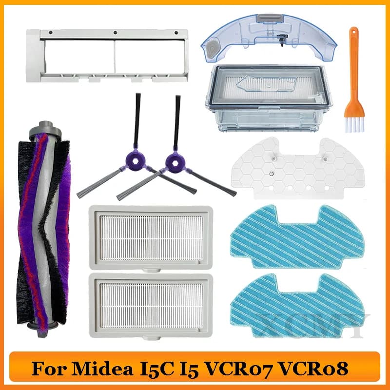 Pezzi di ricambio per Midea i5 i5c VCR07 VCR08 Robot Aspirapolvere Midea I5C Spazzola a rullo Mop Staffa Scatola per la polvere Serbatoio dell'acqua Accessori