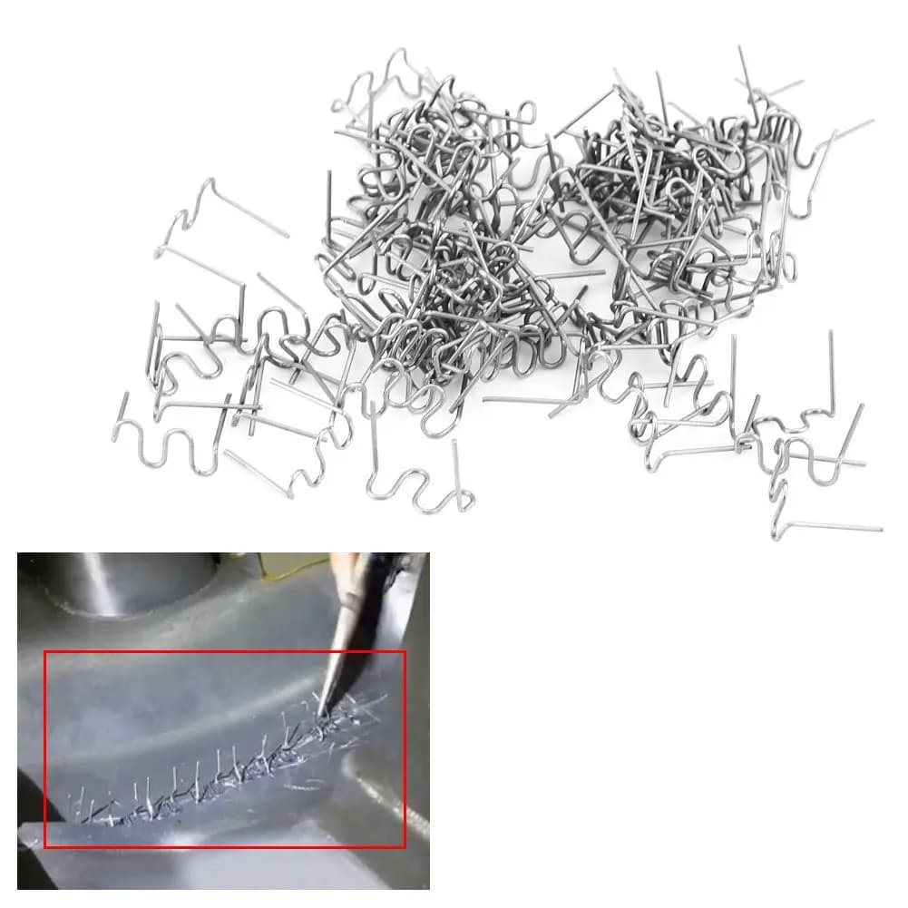 100 pz Saldatura di Plastica Paraurti Saldatura Paraurti Riparazione Graffette di Ferro Saldatura a Caldo Clip di Plastica Paraurti Strumento di Riparazione Strumenti Cucitrice a Caldo