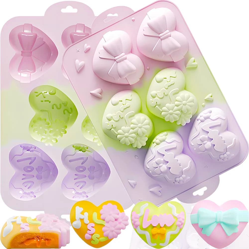 Stampi in silicone a forma di cuore Cioccolato San Valentino Cottura Stampi in silicone per alimenti antiaderenti per cioccolato, caramelle, gommose, saponi, cubetti di ghiaccio