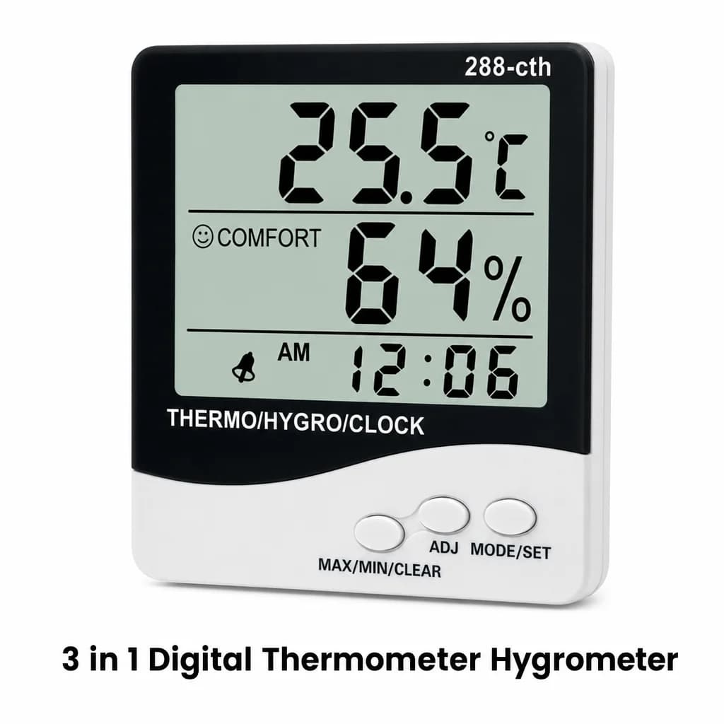 Electronic Thermo Hygrometer Accurate Temperature Humidity Meter Used For Indoor Real Time Temperature And Humidity Monitoring