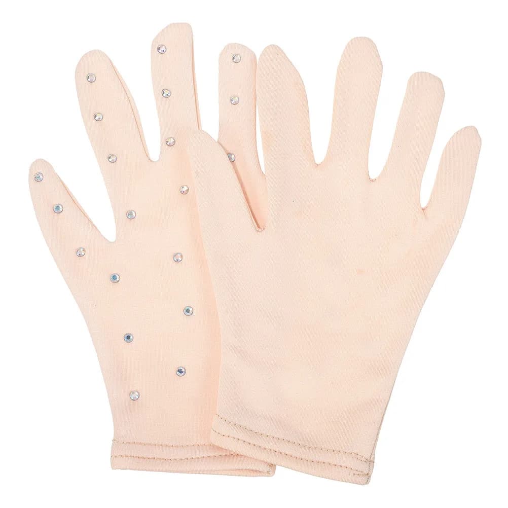 1 Paio di Guanti da Pattinaggio Artistico con Strass, in Tessuto Opaco Elasticizzato per Donne Adulte, per Pattinaggio Artistico e Danza sul Palco