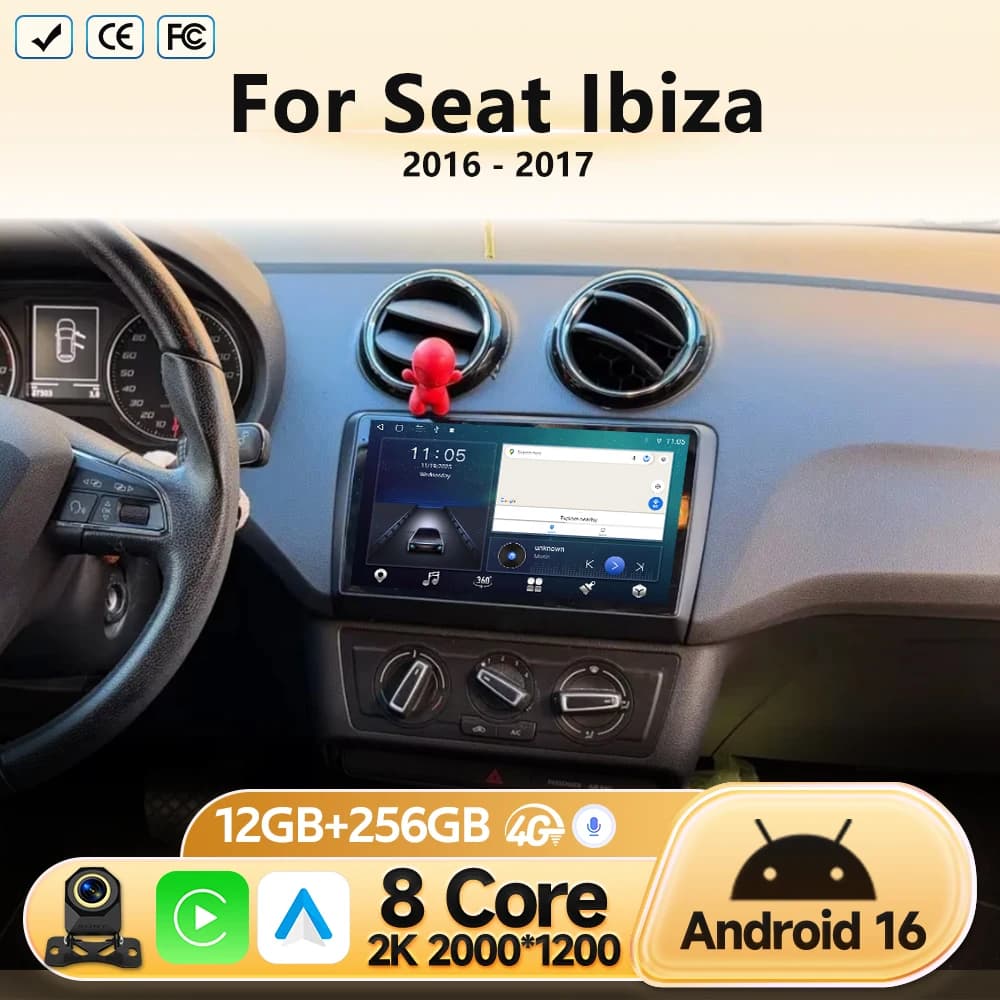 Touch Screen Android per Seat Ibiza 2016 2017 Autoradio Multimedia Video Player GPS Navigazione 4G DSP BT Head Unit Senza 2 din dvd