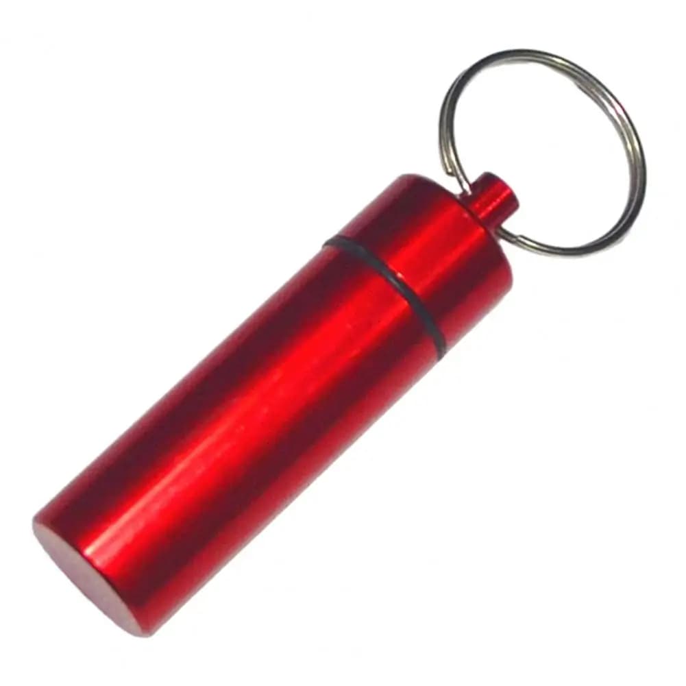 Aluminum Alloy Keychain Container Sealed Jar Keychain Waterproof Aluminum Alloy Pill Storage Bottle Keychain Holder for Mini