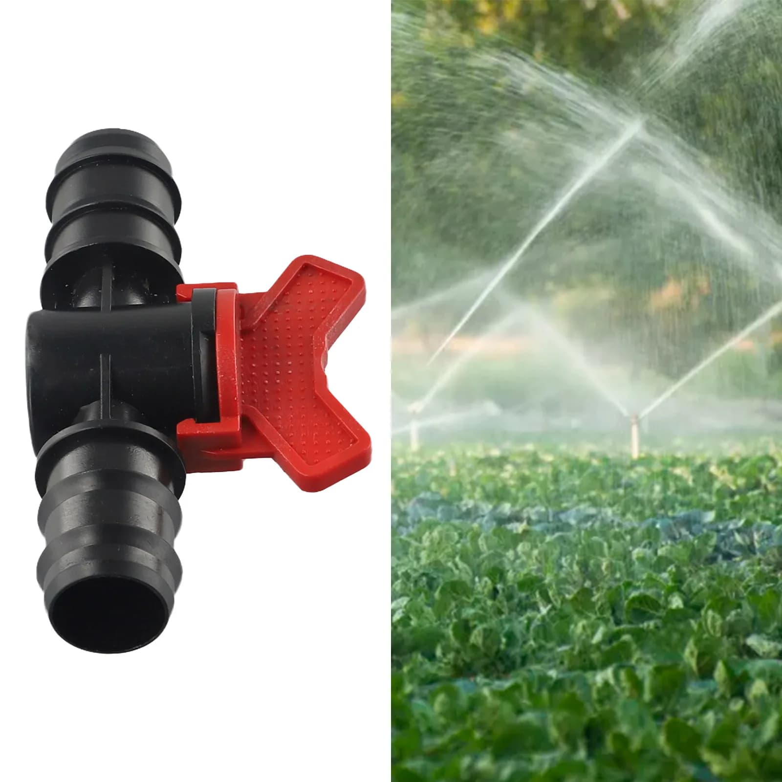 Valvola di Chiusura a Sfera da 16/20/25mm, Connettore per Tubo PE PN4, per Irrigazione a Goccia e Attrezzi da Giardinaggio
