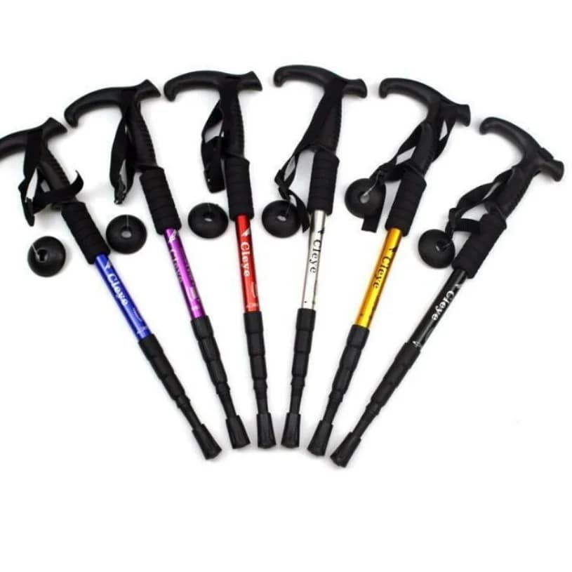 Ultralight trekking poles with folding design and cushioning for camping, mountaineering, hiking and outdoor travel