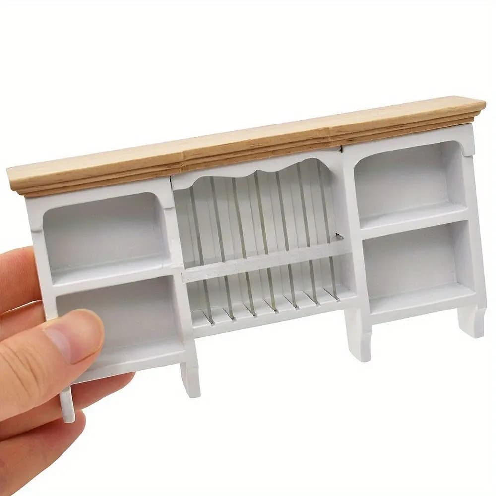 Divertente armadio portaoggetti per casa delle bambole in legno 1:12 Simulazione Mobili per casa delle bambole Armadietto da appendere a parete Mini espositori Giocattoli per bambini