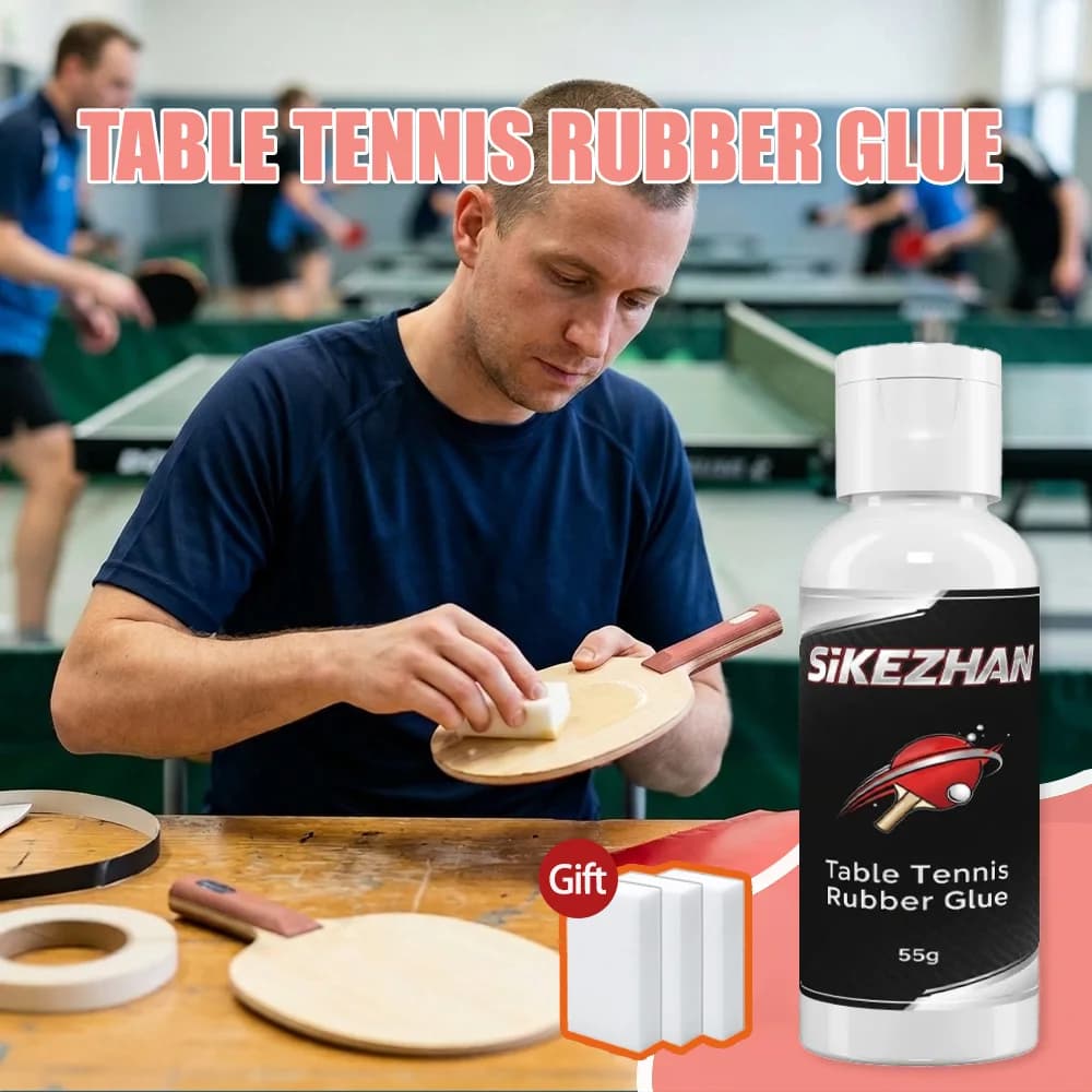 Colla per racchette da ping pong 55G con 3 spugne per montaggio e manutenzione racchette - Kit SIKEZHAN