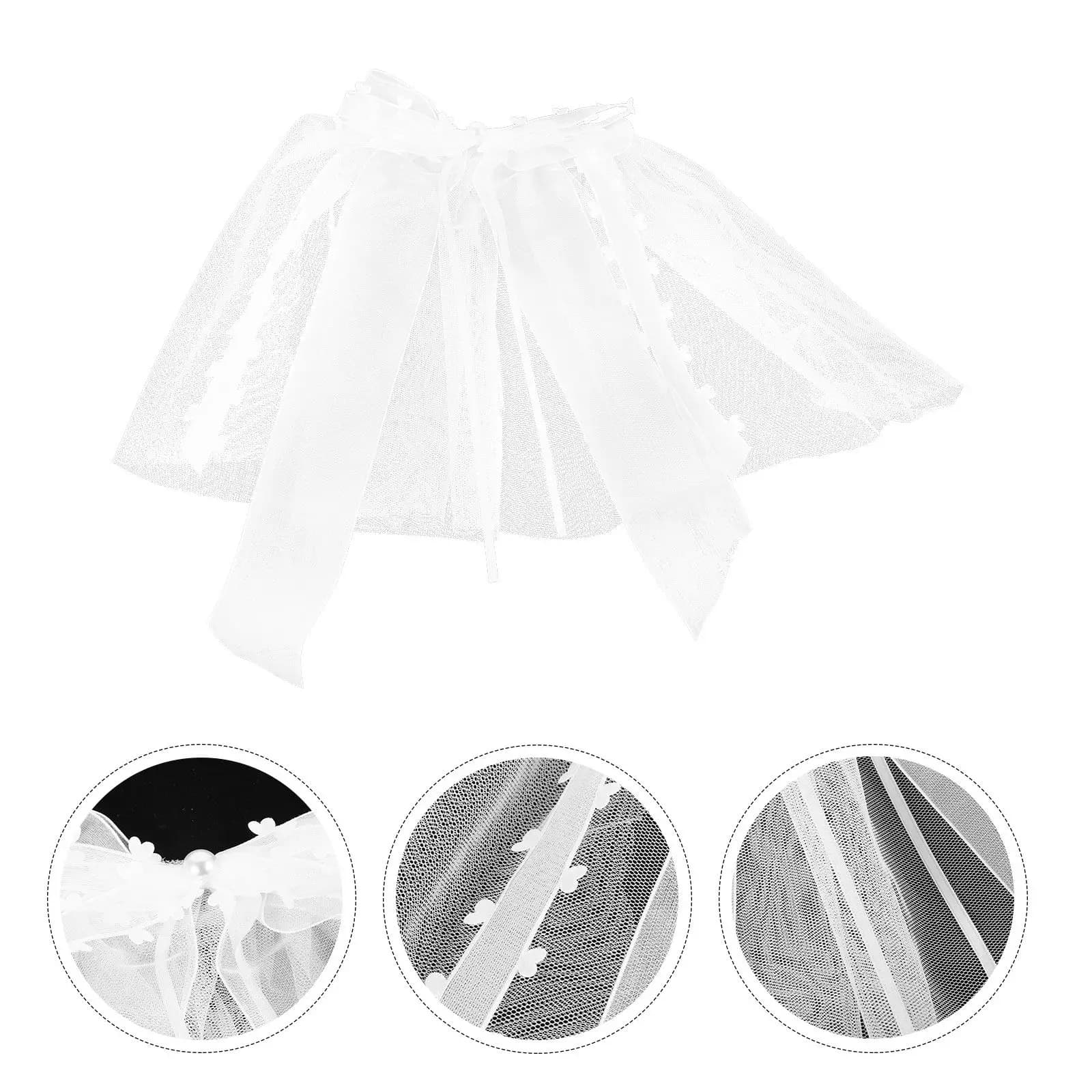 Velo per animali domestici con fiocco e clip, in garza morbida, per matrimoni, feste, compleanni, decorazione per il pelo degli animali, costume nuziale per animali, accessori per il pelo