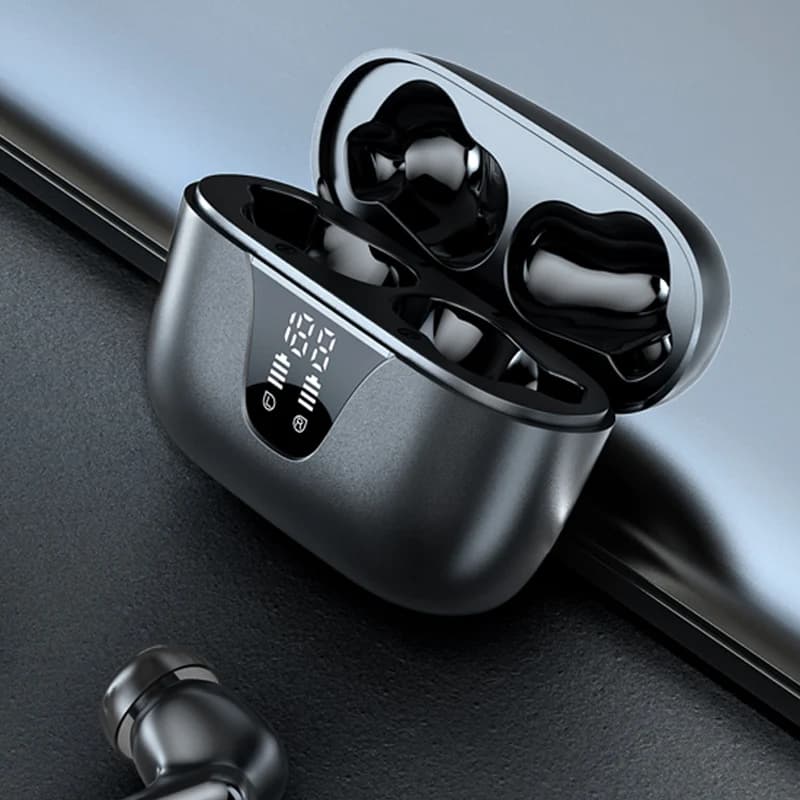 Cuffie wireless, auricolari stereo Bluetooth 5.3 nell'orecchio con 4 chiamate chiare con microfono ENC, auricolari con cancellazione del rumore, durata della batteria 48 ore.