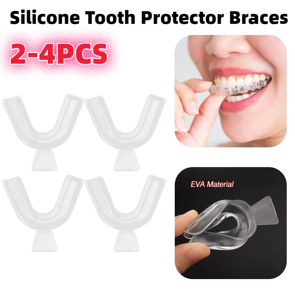 2/4pcs Soft Silicone Dente Ortodontico Bretelle Set Bocca Guard Protector Dentale Whitening of the Tooth Trays Freeze Hygiene Oral Care