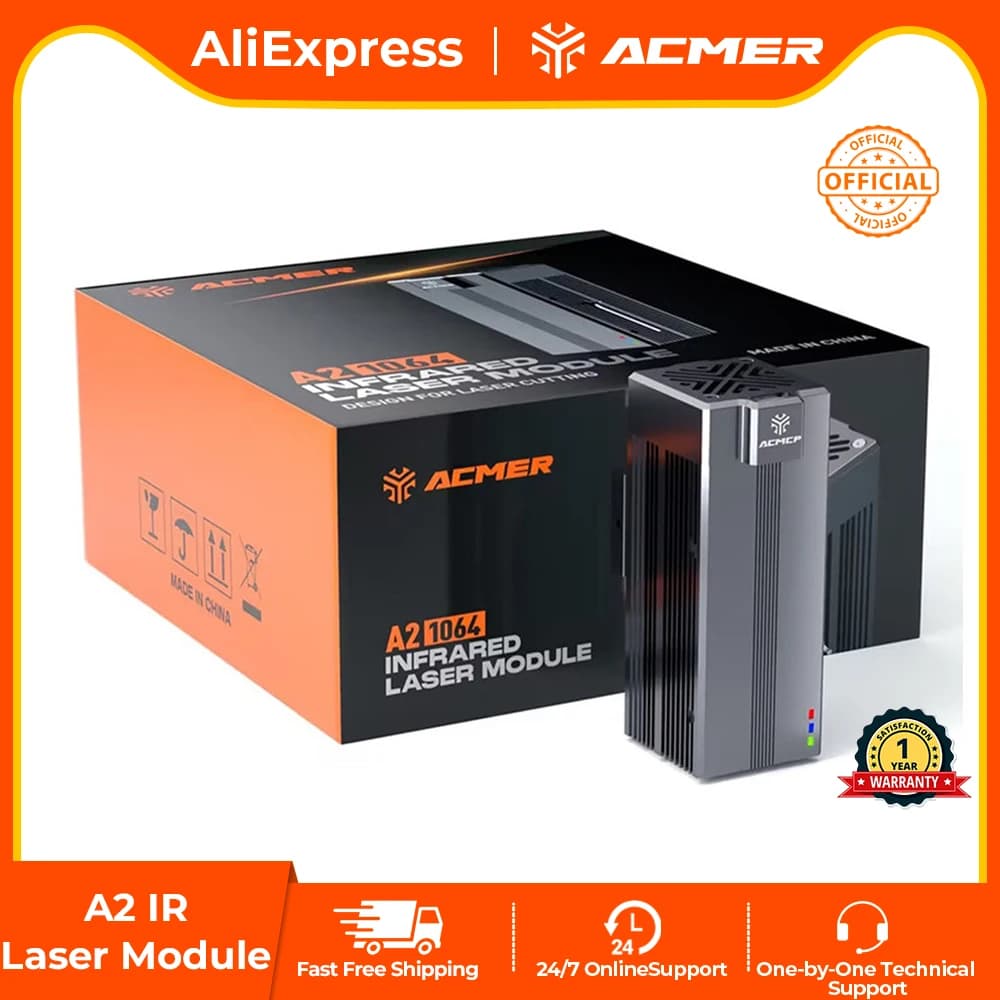ACMER 2W Modulo laser rosso 1064 per P1 20W P2 33W Macchina per incisione laser Incisione metallo Ossido di alluminio Acciaio inossidabile Plastica