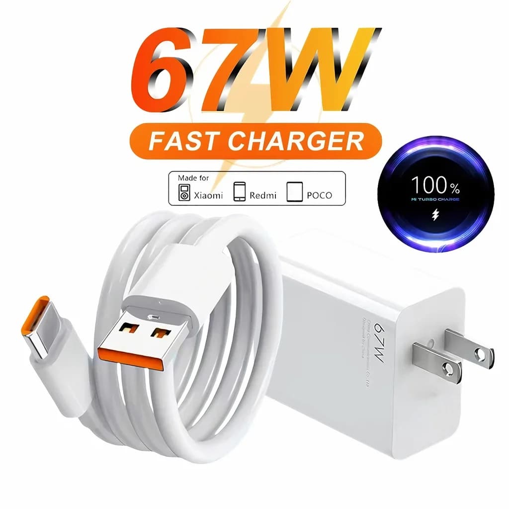 Caricatore da muro ultra veloce US 67W per Xiaomi 12 13 14 15 17 Redmi Note 11 12T 13 POCO X5 X6 Pro 6A Tipo C Cavo USB di ricarica rapida