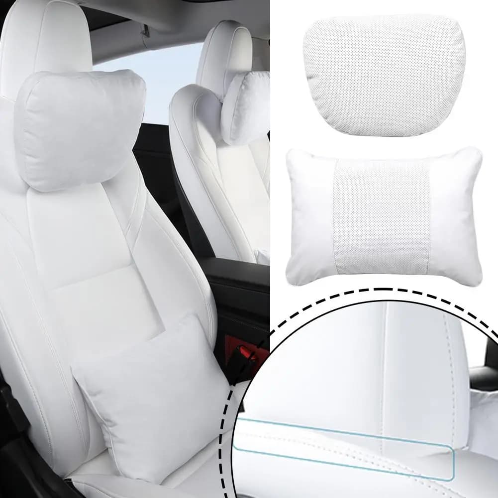 Cuscino per schienale per auto per Tesla Y Supporto lombare Cuscino Supporto per il collo Poggiatesta Comodo accessorio per seggiolino auto N1B2