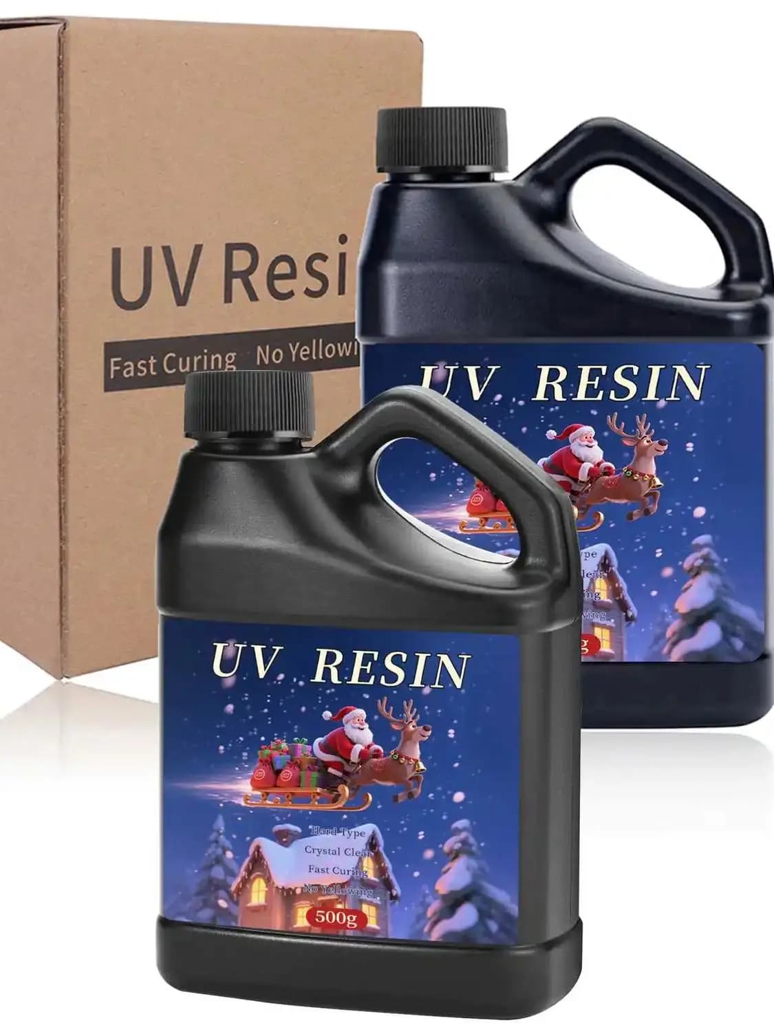 100-1000g Di Natale Trasparente Resina UV Tipo Duro Ultravioletto Solare Polimerizzazione Rapida Colla Della Resina Epossidica Per Il Mestiere FAI DA TE Casting di Gioielli