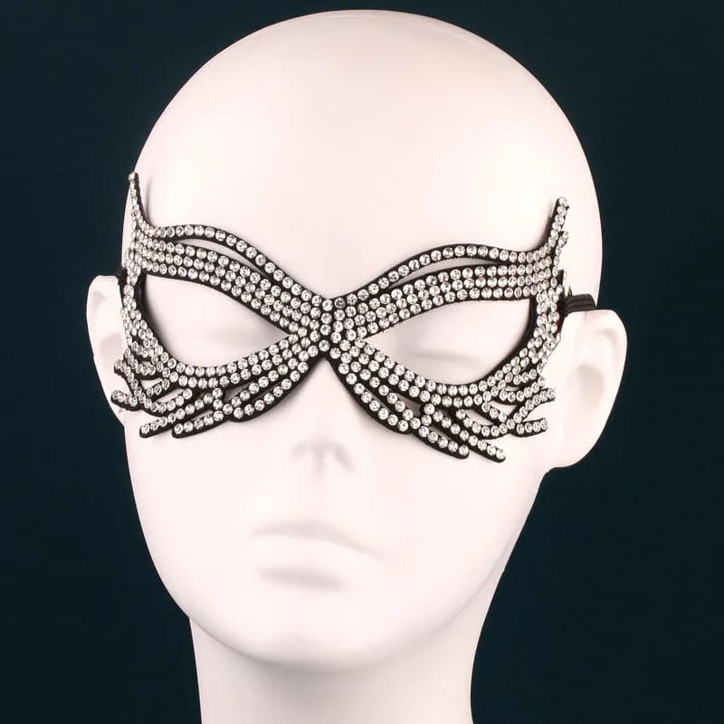 Mezza maschera per la danza di Halloween con nuovi accessori per feste con strass