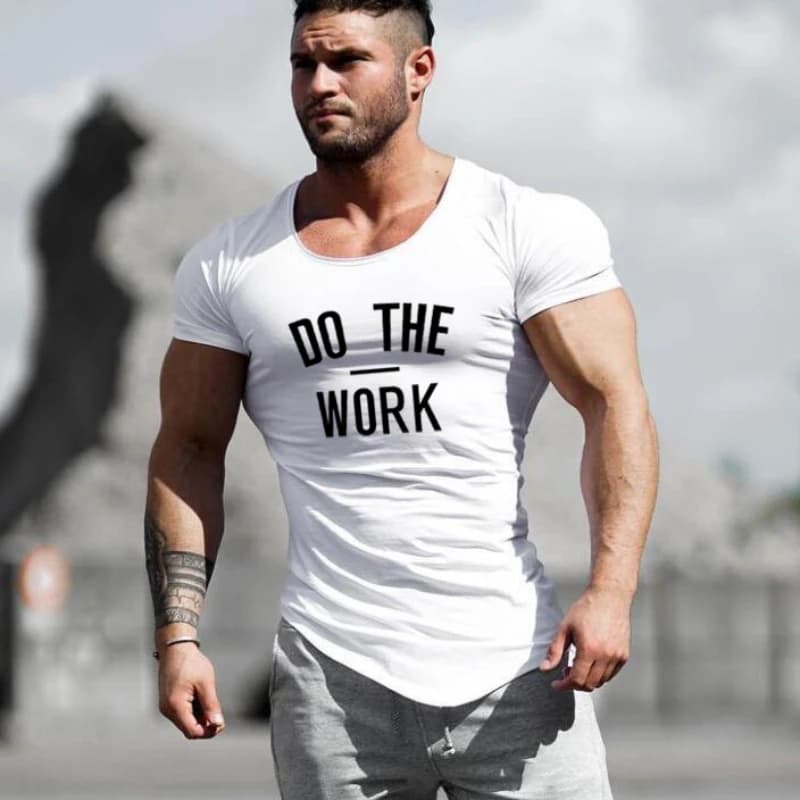 Mens Running Sport Slim Fit t-shirt Summer Cool Cotton traspirante manica corta abbigliamento palestra Bodybuilding Fitness Muscle Shirts
