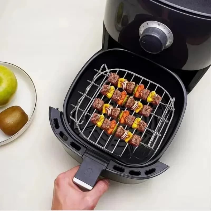 Air Fryer Stainless Steel Rack Tray&Steaming Racks Air Fryer Tools Baking Pan BBQ Gril Baking Cooker Accessories Cooking Tools