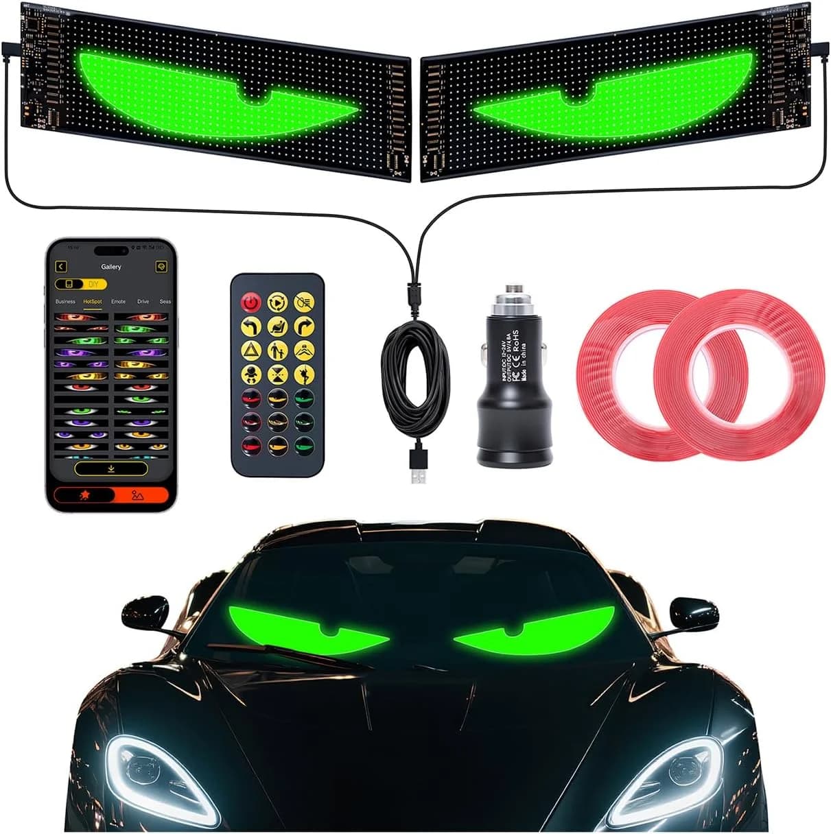 New LED Soft Display for Auto 2026, Bluetooth APP Control, Full Color RGB, Rear Window Sticker