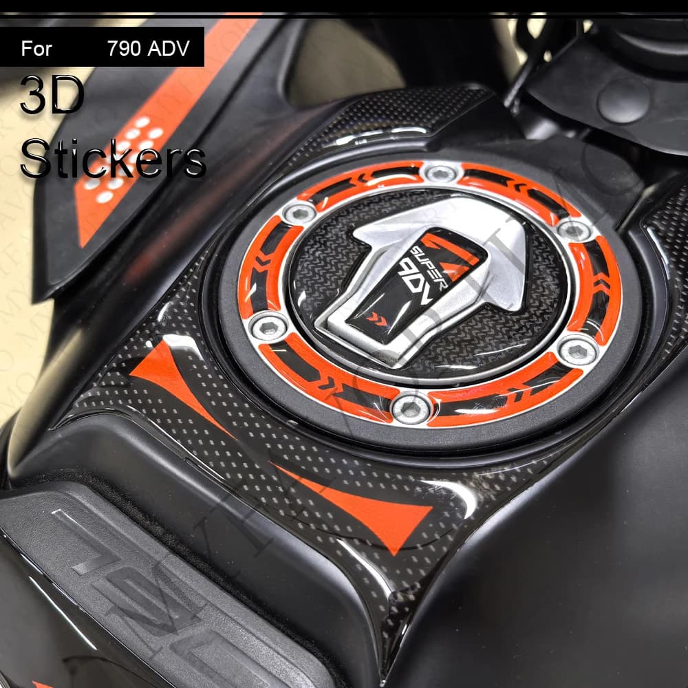 Per 790 Adventure Moto Rilievi del serbatoio 3D, kit manopole laterali per protezione ginocchio olio antiscivolo antigraffio