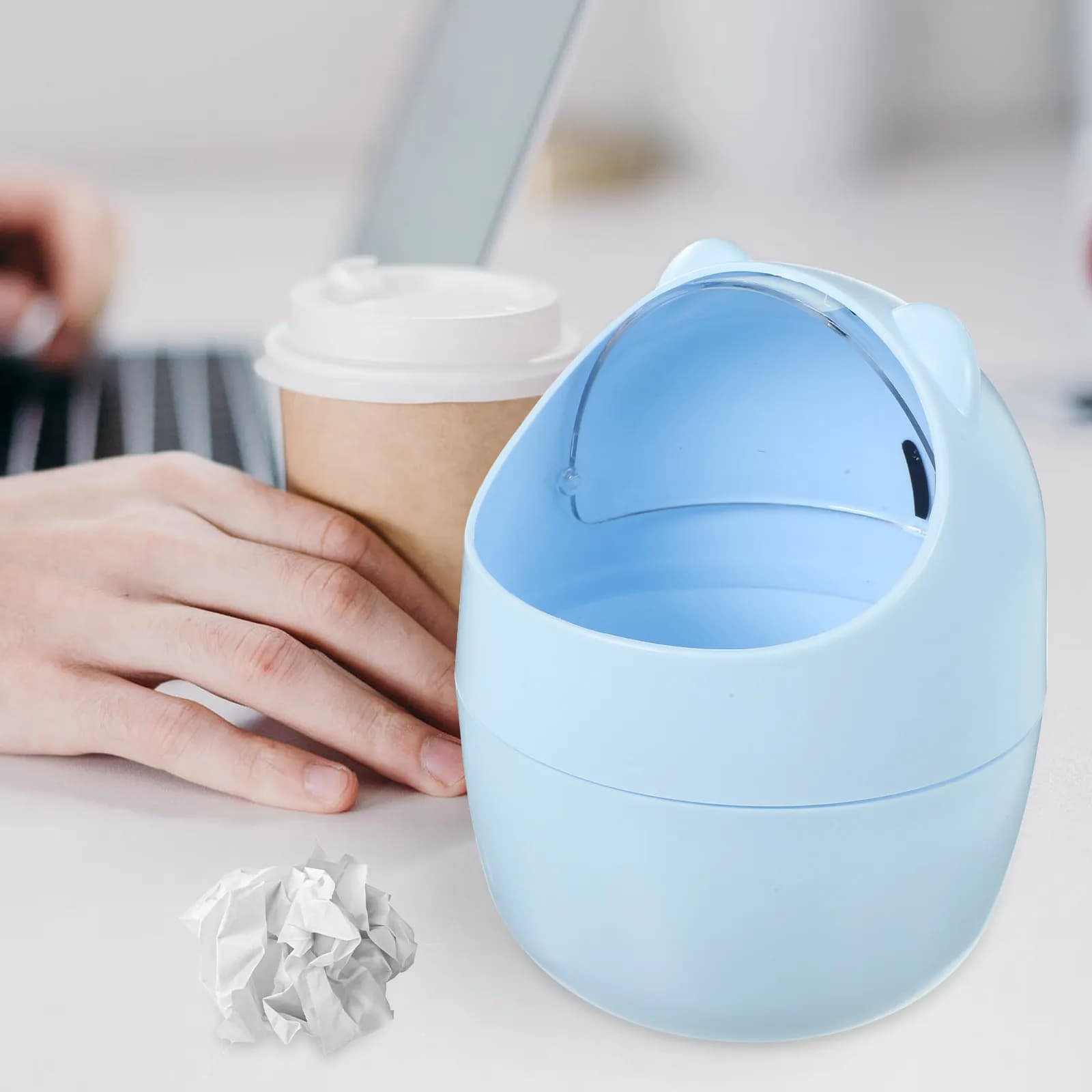 Cestino per Rifiuti da Scrivania a Forma di Cartone Animato, Piccolo ed Elegante Contenitore per Ufficio, Camera da Letto, Cucina, Soggiorno, Decorazione Domestica Pratica