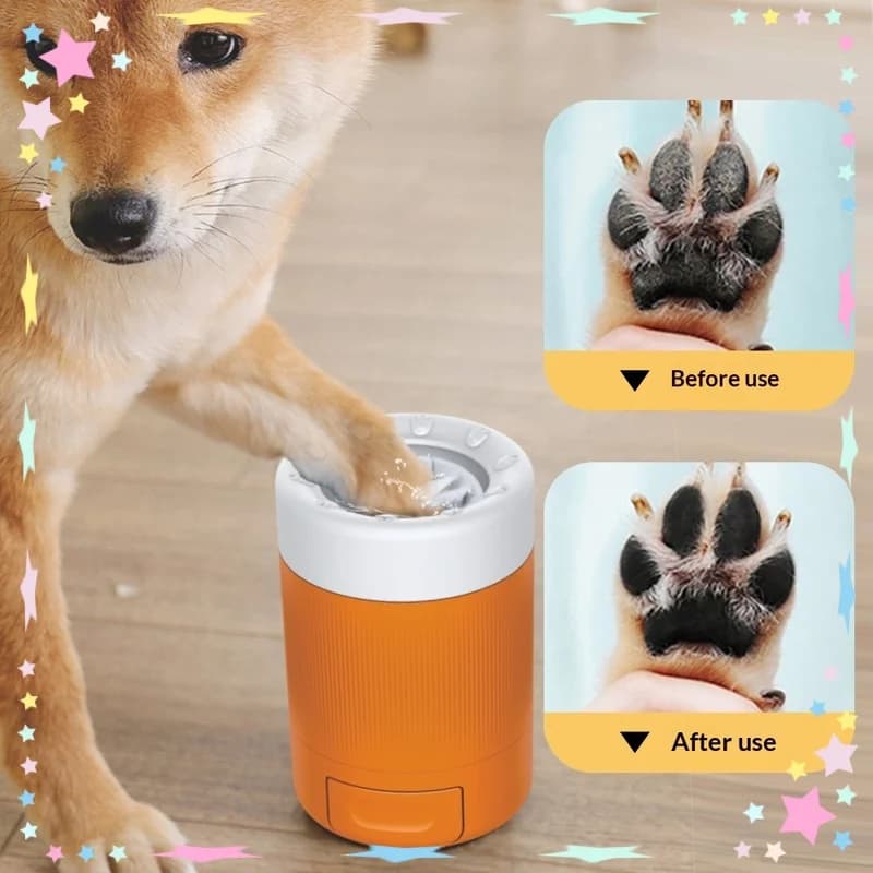Pulitore Elettrico Automatico per Zampe di Cani, Lavazampe Portatile per Animali Domestici, Strumento di Pulizia per Esterni, Tazza per Lavaggio Zampe da Viaggio