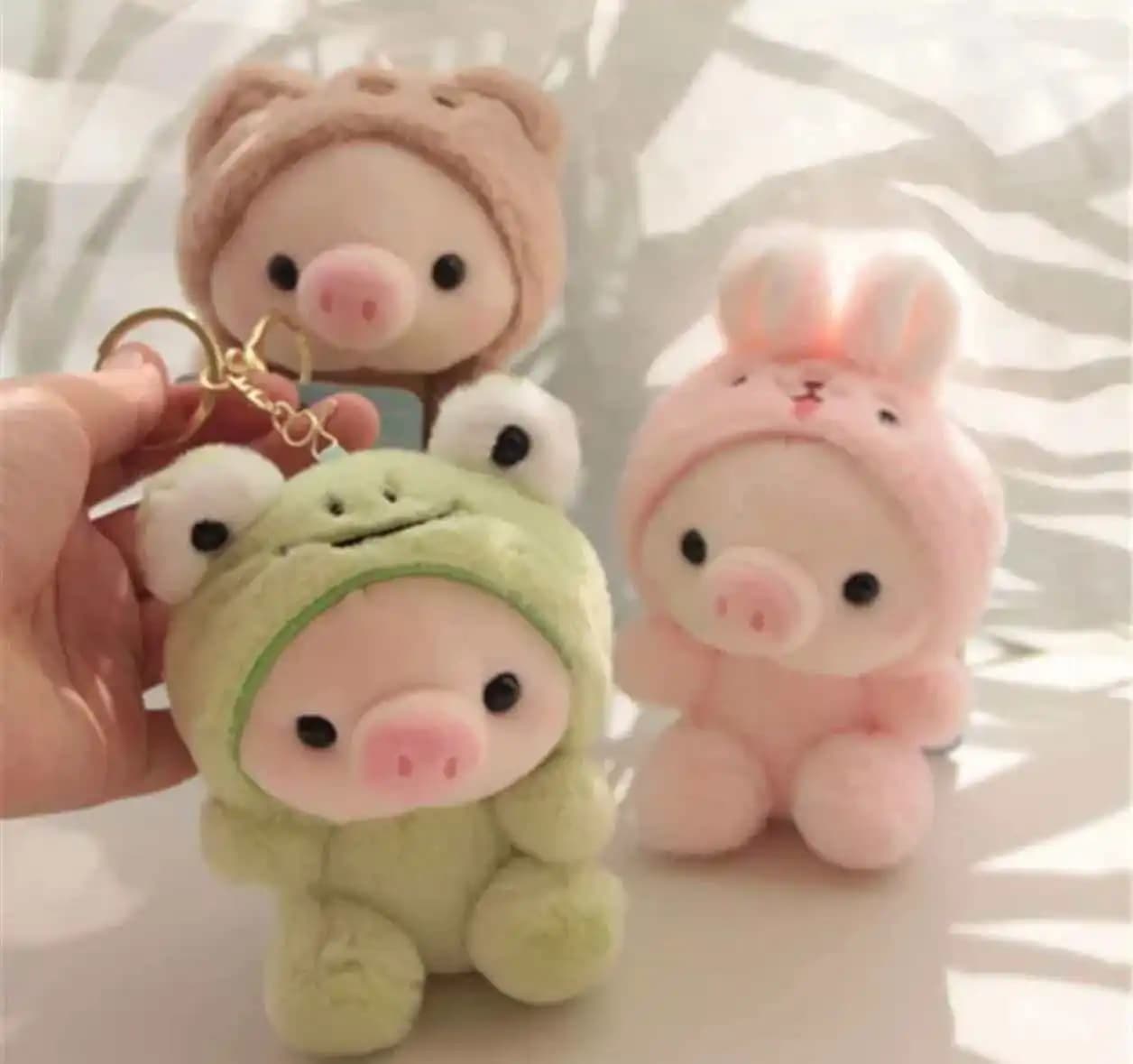 Nuovo Arrivo: Simpatico Peluche a Forma di Maialino, Coniglio, Rana, Bambola Vestibile, Portachiavi, Ciondolo per Zaino, Regalo a Sorpresa per Festival