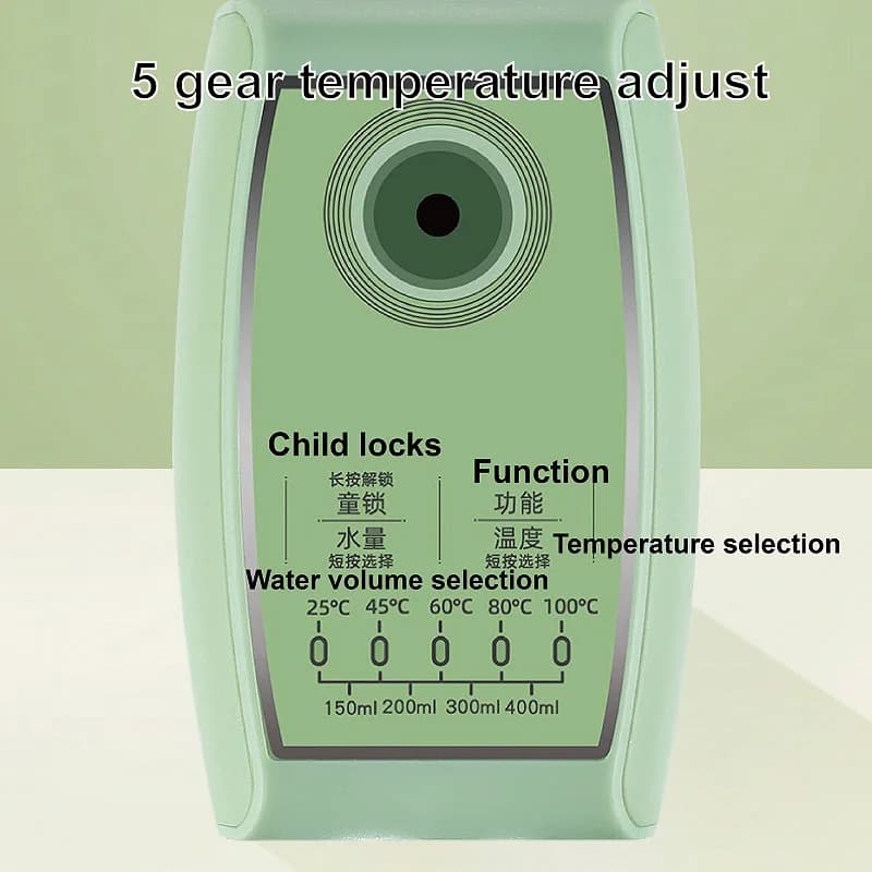 Dispenser d'acqua calda istantaneo pieghevole da 2100W, mini bollitore elettrico portatile, pompa elettrica per acqua calda con controllo rapido della temperatura.