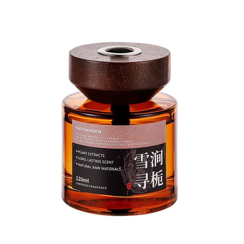 High-End Wood Lid Car Diffuser Essential Oil Long Lasting Classical Fragrance Car Perfume Car Air Freshener Auto Interior Aromat