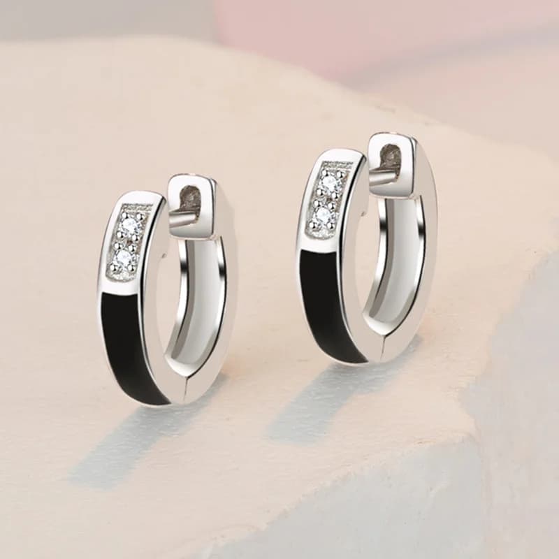 Sterling 925 Sterling Silver Earrings with Zirconia, Fine Jewels in Flower Shape, Gift for Women, Ideal for Fidanzamento