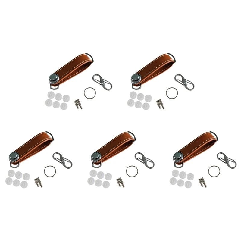 Hot kf-5X Fashion Car Key Pouch Bag Case Wallet Holder Chain Key Wallet Ring Pocket Key Organizer Smart Leather Keychain Brown