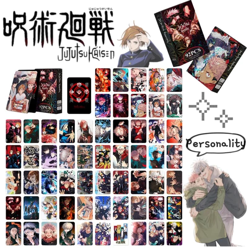 92 Pezzi di Adesivi Jujutsu Kaisen con Yuji Itadori e Gojo Satoru, Nuovi Adesivi Creativi e Carini per Quaderni Studenteschi