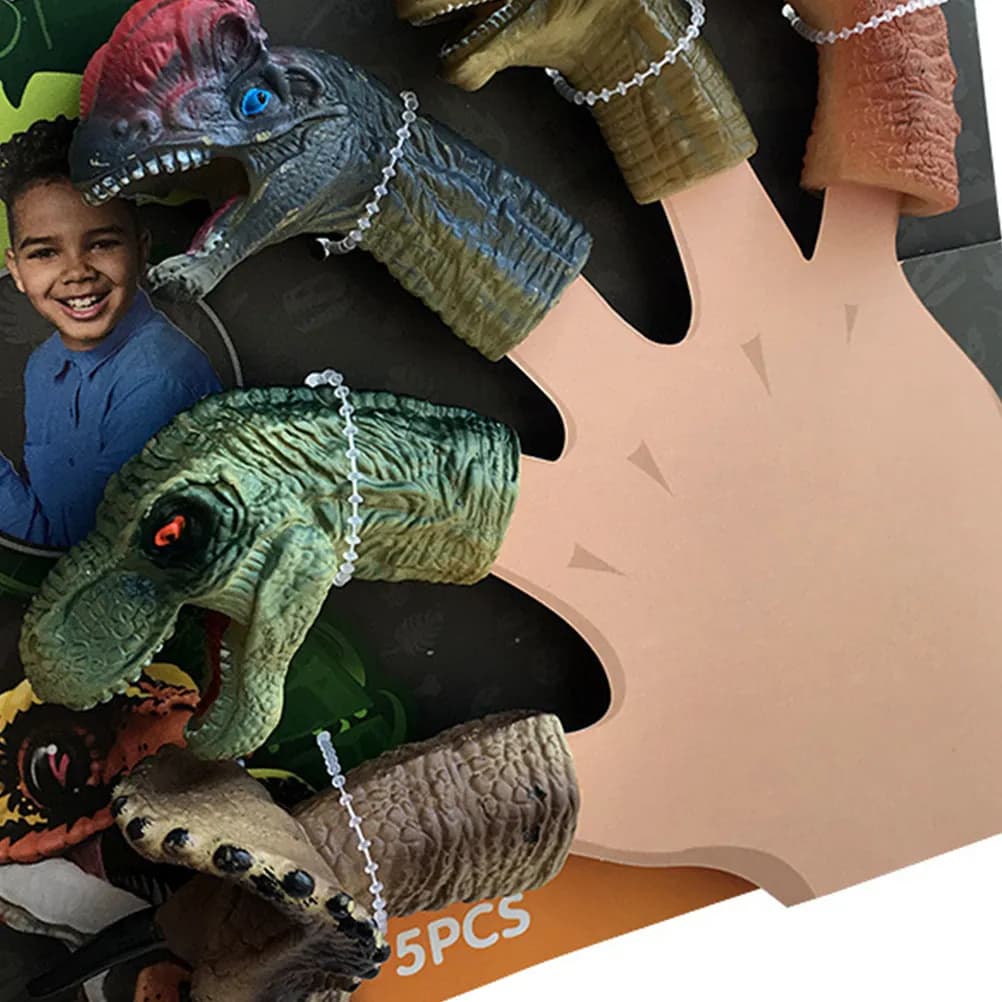 5Pcs Dinosaur Finger Puppet Creative Animal Hand Puppets Early Education Imagination Communication Development for Kids