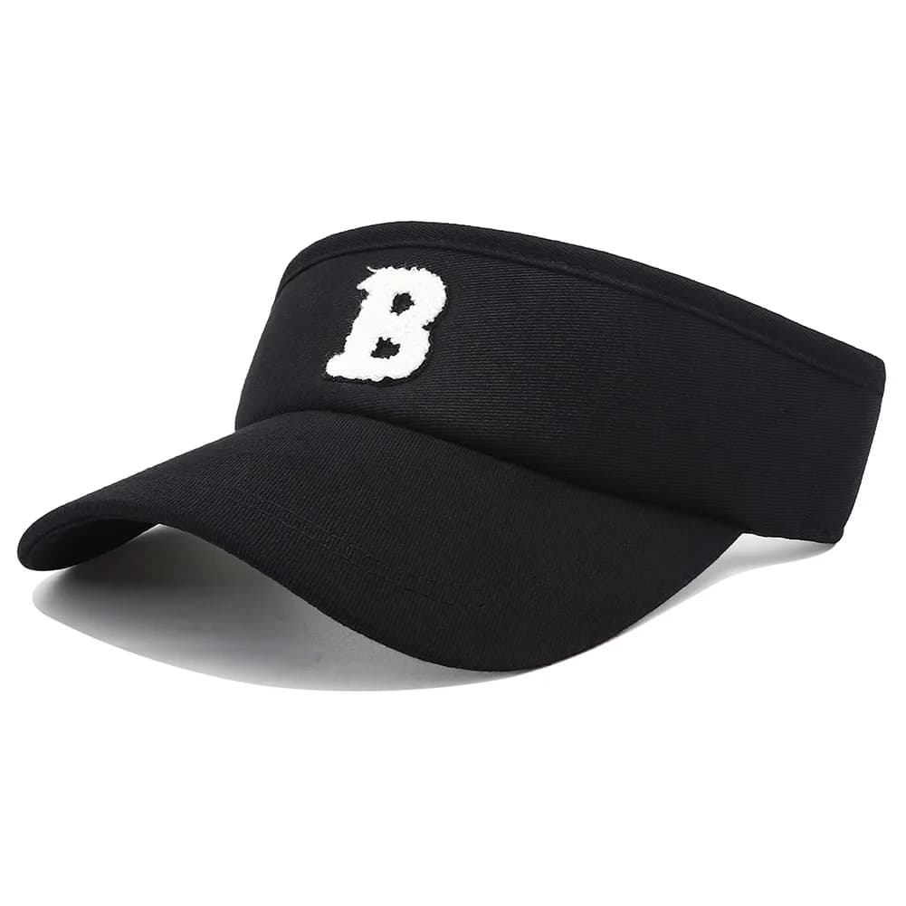 New Summer Letter Embroidery Empty Top Sun Visor Baseball Hat Black White Outdoor Sport Tennis Golf Hats for Women Men Gorras