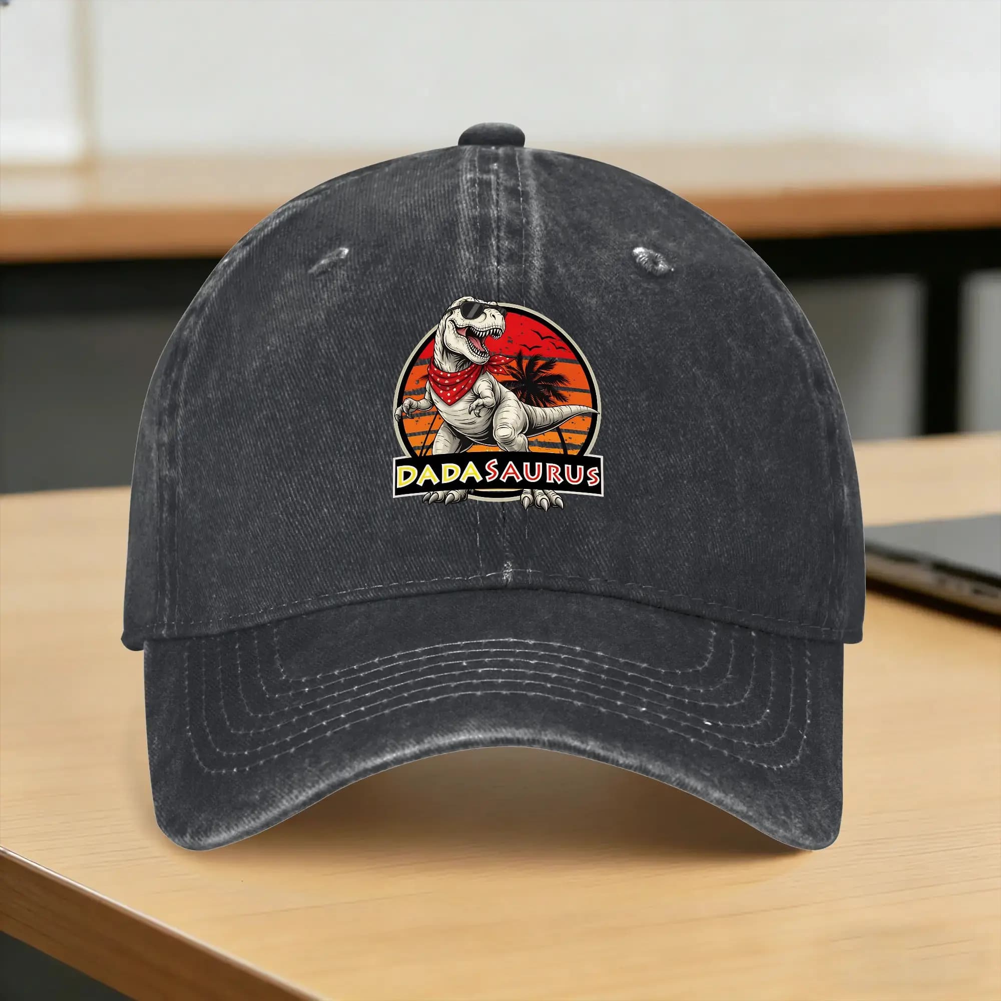 Dadasaurus Art Fathe's Day Gift Baseball Cap Sun Kpop Rock Wholesale Washed Trucker Hat Unisex-Teens Cool Print Baseball Caps