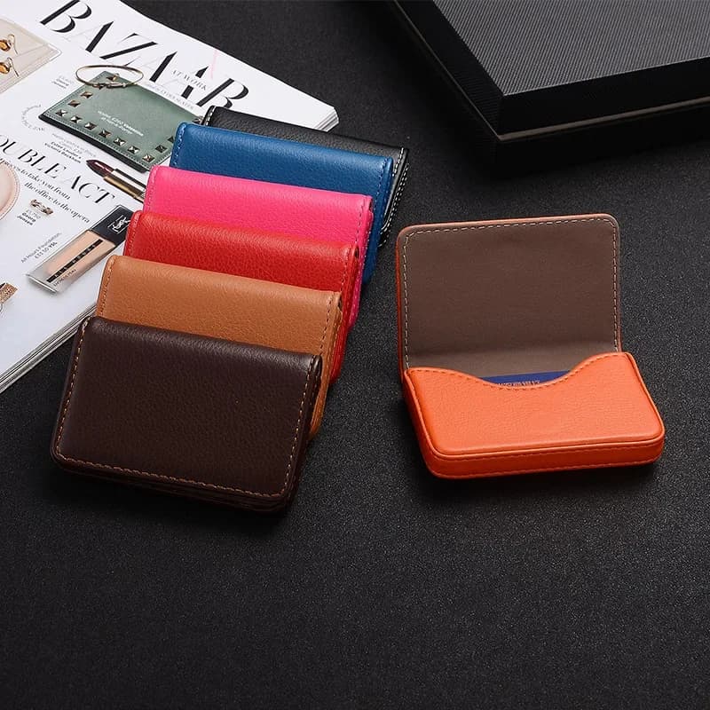Porta Biglietti da Visita in Pelle PU 2026 con Chiusura Magnetica, Sottile, Grande Capacità, Portatile, per Carte di Credito