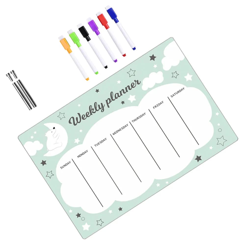 1 set di lavagne acriliche cancellabili da 12x8 pollici per scrivere a secco, per scrivania, organizer da ufficio, scuola, lavagna bianca trasparente