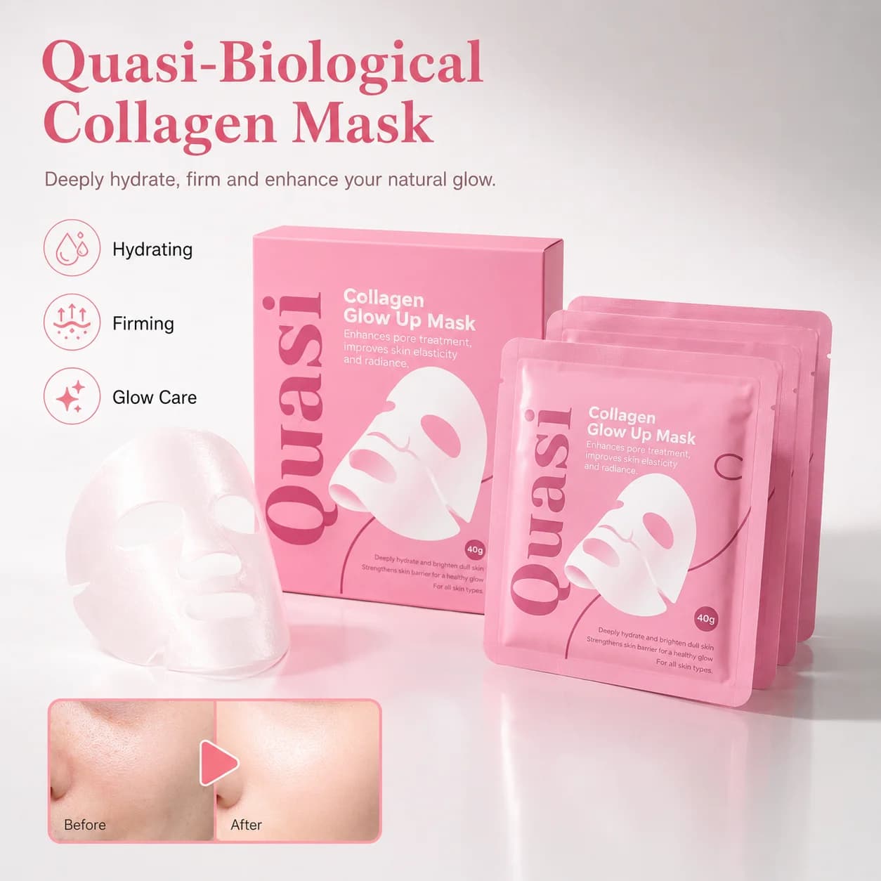 Bio Collagen Overnight Face Mask Korean Advanced Formula Anti Aging Hydrating Brightening Firming Pore Refining Daily Skin Care