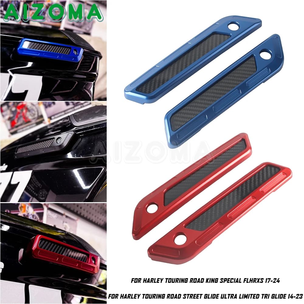 Copertura Decorativa per Borse Laterali Moto per Harley Touring Road Street Glide Ultra Limited Tri Glide 14-23 Road King FLHRXS 17-24