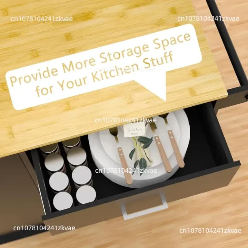Sloping Trash Can Cabinet, Multi-function Kitchen Island with Spice Rack, Freestanding Laundry Storage Trolley on Wheels
